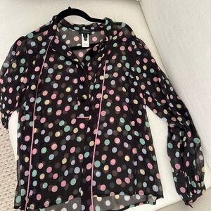Marc Jacobs black polka dot blouse sz 2
